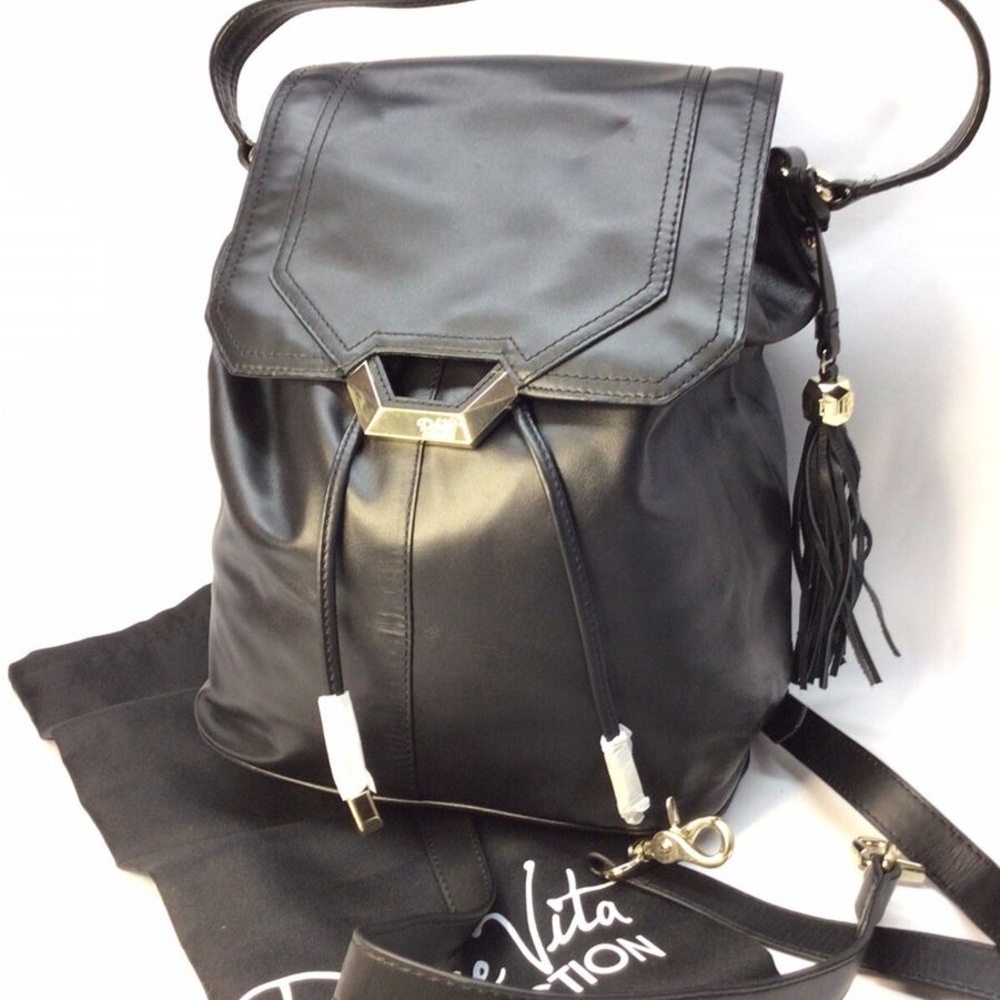 Black Leather Backpack